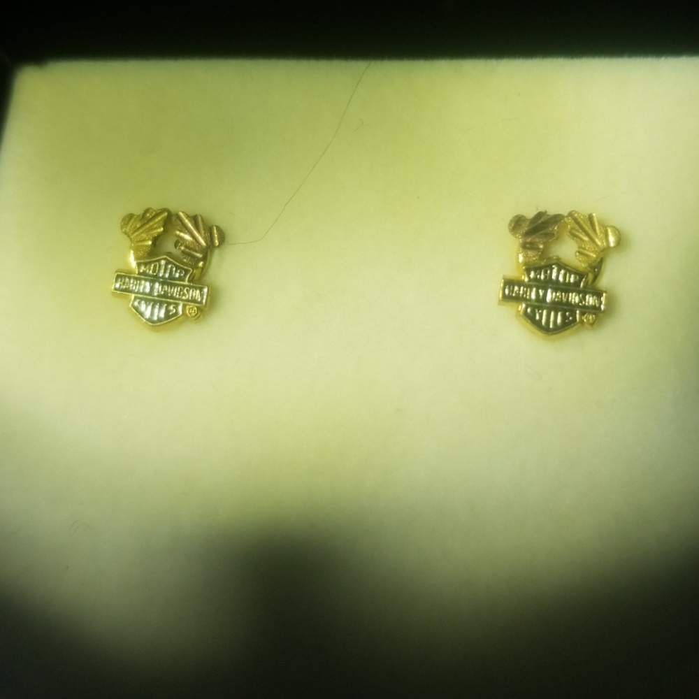 Harley Davidson Black Hills gold stud earrings